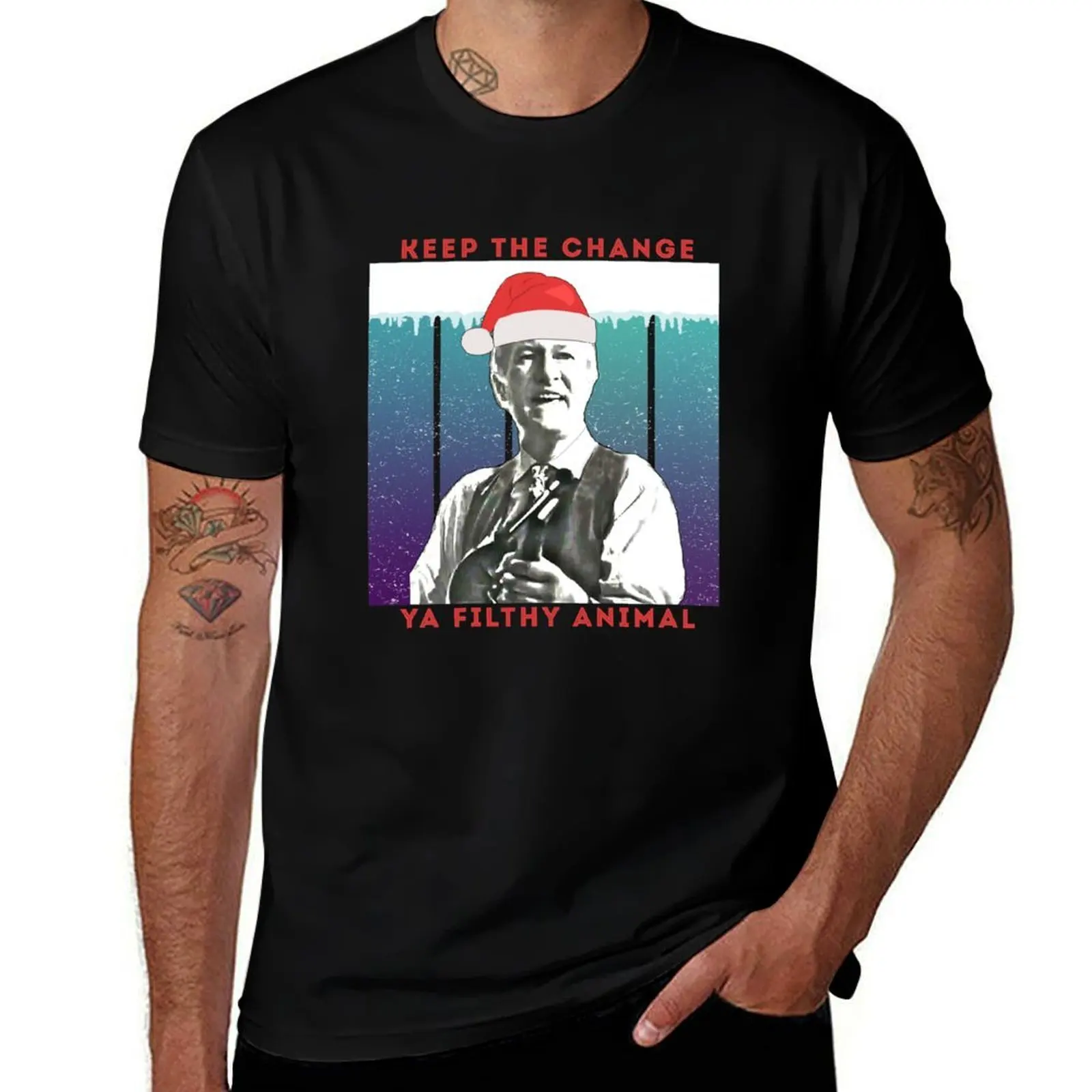 Merry Christmas - Keep the Change Ya Filthy Animal T-Shirt Light Athletic Short Sleeve Tee Shirt T-Shirt
