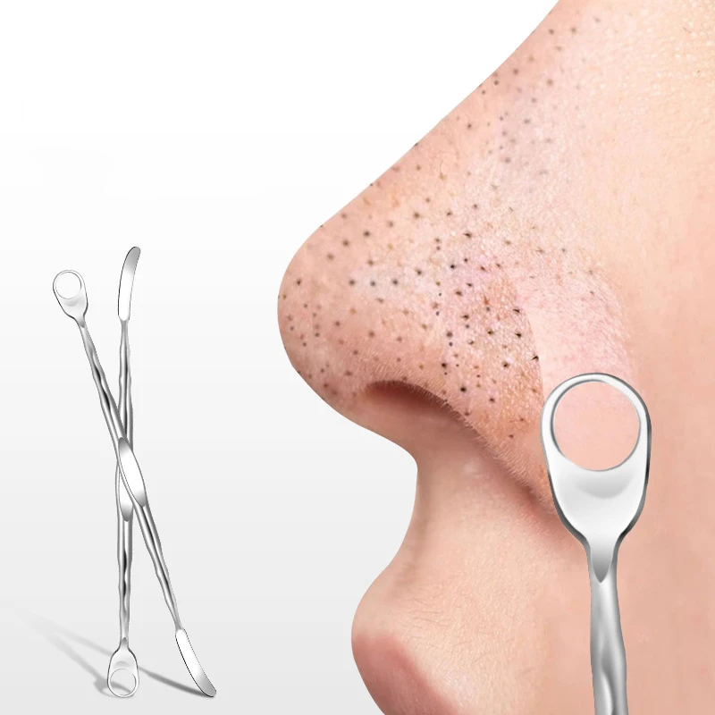 1 ชิ้นสแตนเลสสตีล Blackhead Remover สิวเครื่องมือเข็มสิวถอด Treatment Whitehead Zit จมูก Blemish Extractor เครื่องมือ