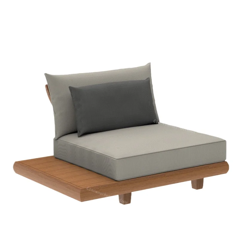 أريكة خشبية حديثة مقسمة من خشب الساج مجموعة أثاث الفناء للحديقة الخارجية #4