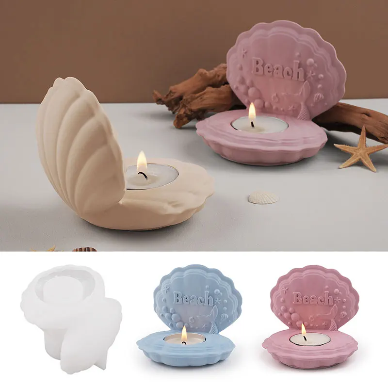 Scallop Storage Tray Silicone Mold DIY Shell Starfish Resin Plaster Trinkets Dish Casting Molds Conch Cup Gypsum Concrete Molds