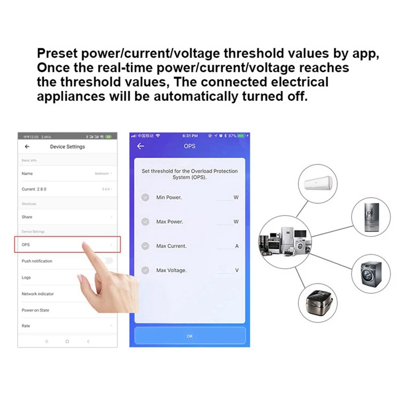 Medidor de Energia Inteligente WiFi, Monofásico, Trilho Din, Proteção contra Vazamento, Leitura Remota, Medidor Kwh, Wattmeter, Controle de Voz