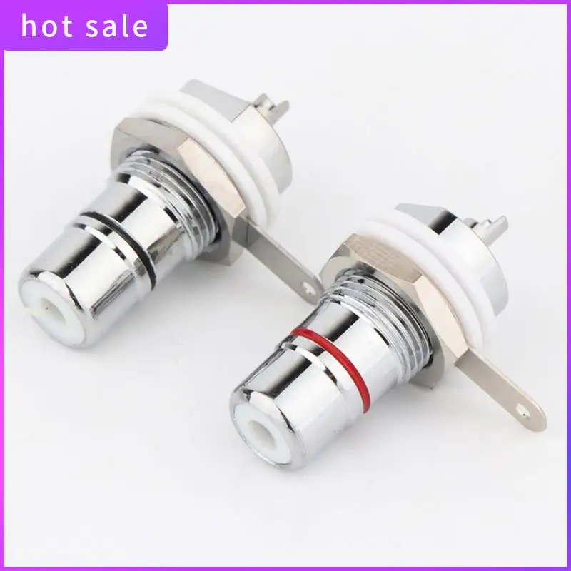 10Pcs Rhodium Plated RCA Socket RCA Female Panel Mount Plug Audio Terminal RCA Panel Mount Chassis Easy Install Easy To Use