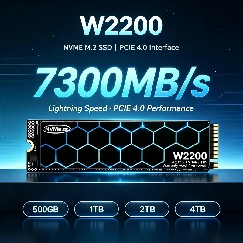 M.2 SSD Hard Disk 500GB 1TB 2TB 4TB 7300MB/s NVMe M2 W2200 SSD 500GB PCIe 4.0 Internal Solid State Drive For Laptop Desktop PC