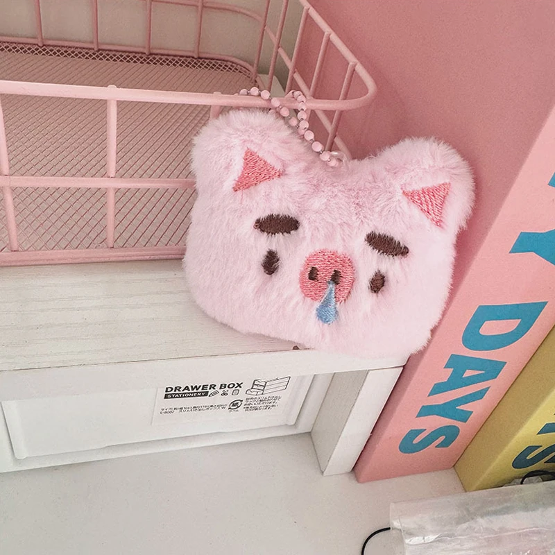 LLavero de cerdo de peluche de dibujos animados para niños, colgante de muñeca, mochila, bolsa de decoración de coche, accesorios de regalo, rosa, lindo