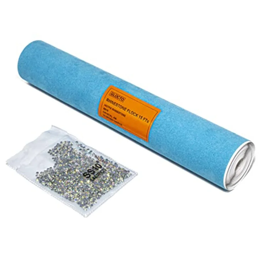 

Rhinestone Flock in Roll 12" x 15Feet for Rhinestone Template Stencil Rhinestone Flock for Hotfix Rhinestones and Vinyl Cutting