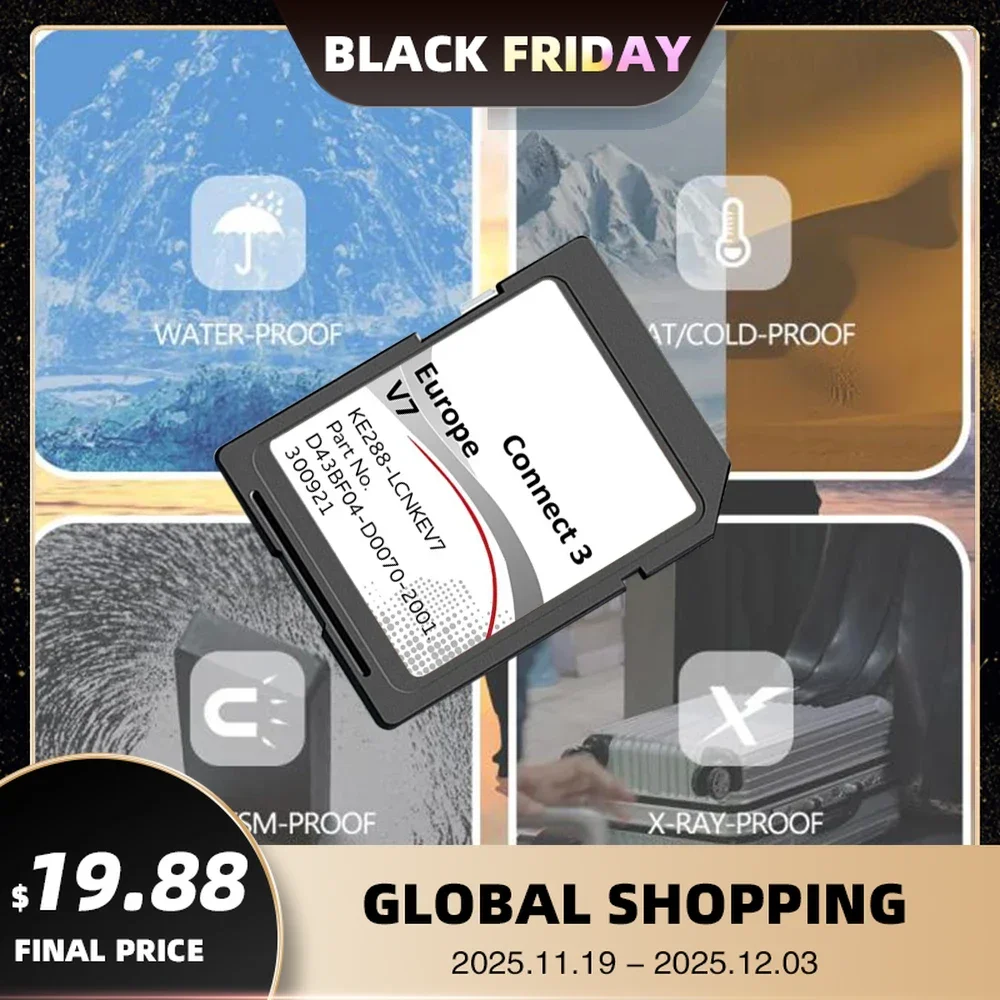 

C3 V7 для Nissan QASHQAI 2013 2016 2017 Connect3 Map 2023 навигационная карта памяти SD 16 ГБ