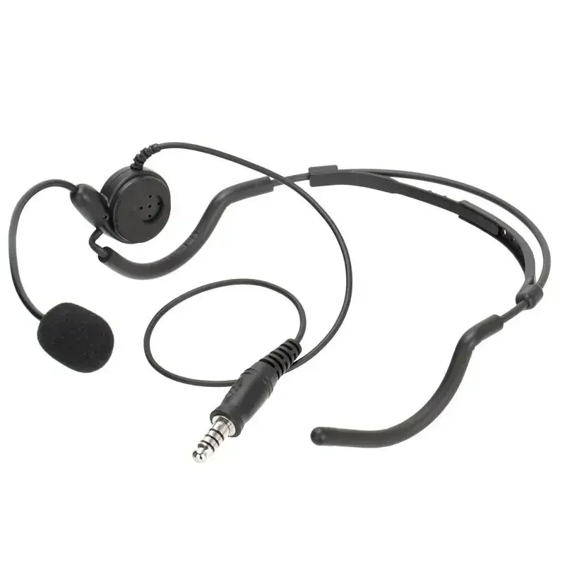 Micrófono de auricular de auricular de conducción ósea de 7,1 mm para walkie talkie de radio bidireccional