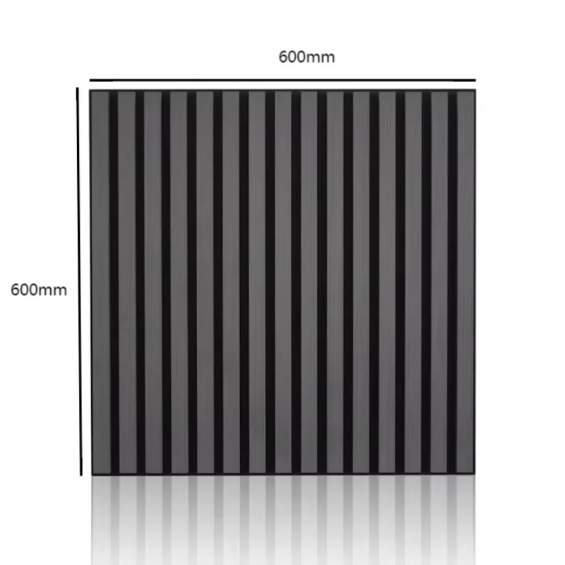 600X600mm wood slats sound insulation board 2pcs medium density fiberboard polyester fiber sound insulation decorative wallboard