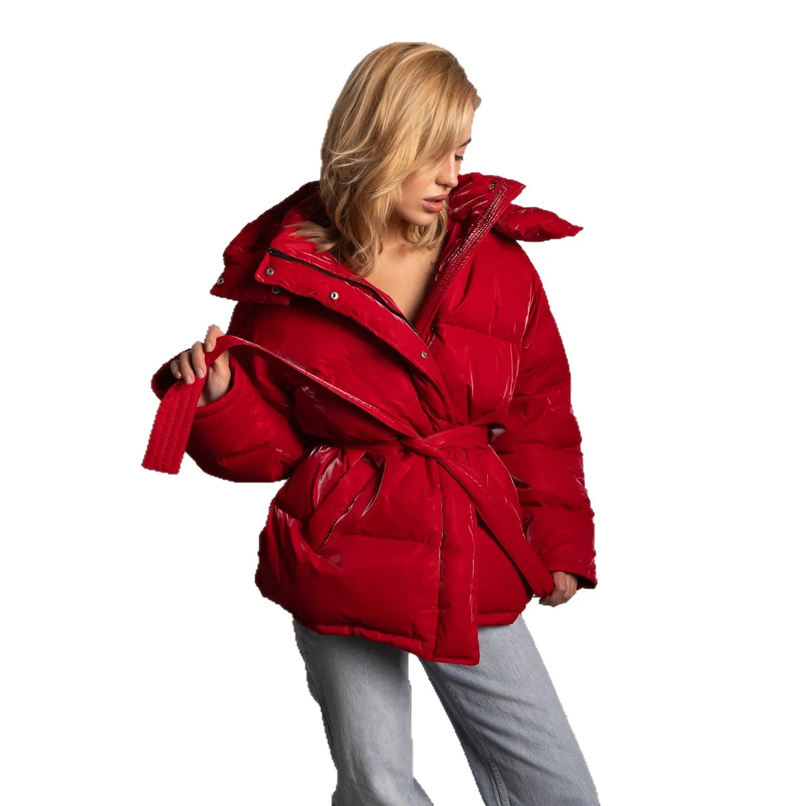 الملابس 25 الخريف الشتاء جديد النمل الخصر أسفل سترة الخصر مقنعين على الوجهين سستة جيوب المألوف تنوعا #6