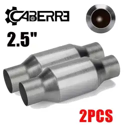 1/2PCS 2.5inch Stainless Steel High-Flow PerformanceInlet/Outlet 400 cell Weld-On Catalytic Converter 11