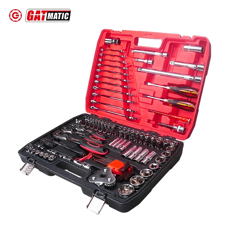 

121PCS Kit Car Repair Sockets Hand Tool Sets Combination Socket Wrench Set with Plastic Toolbox