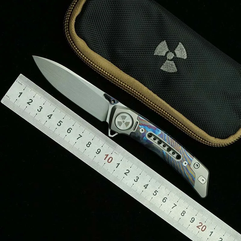 New JR9610 Real M390 Blade Titanium Alloy Handle Outdoor Camping Hunting Kitchen Survival Pocket EDC Folding Tool Knife