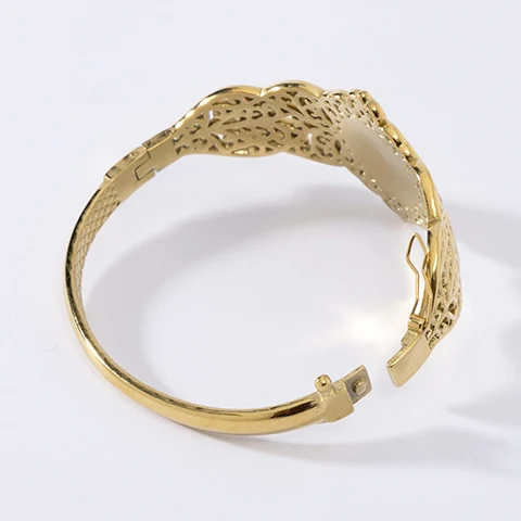 LUIZADA Vintage vergoldetes Armband für Frauen, Edelstahl, Luxus-Armreif für afrikanische Hochzeit, neue exquisite Braut, Verlobung – Detail 19