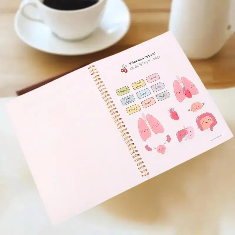 Creative Human Anatomy Busy Book Children's Fun Learning Picture Album With Illustration Learning Planner