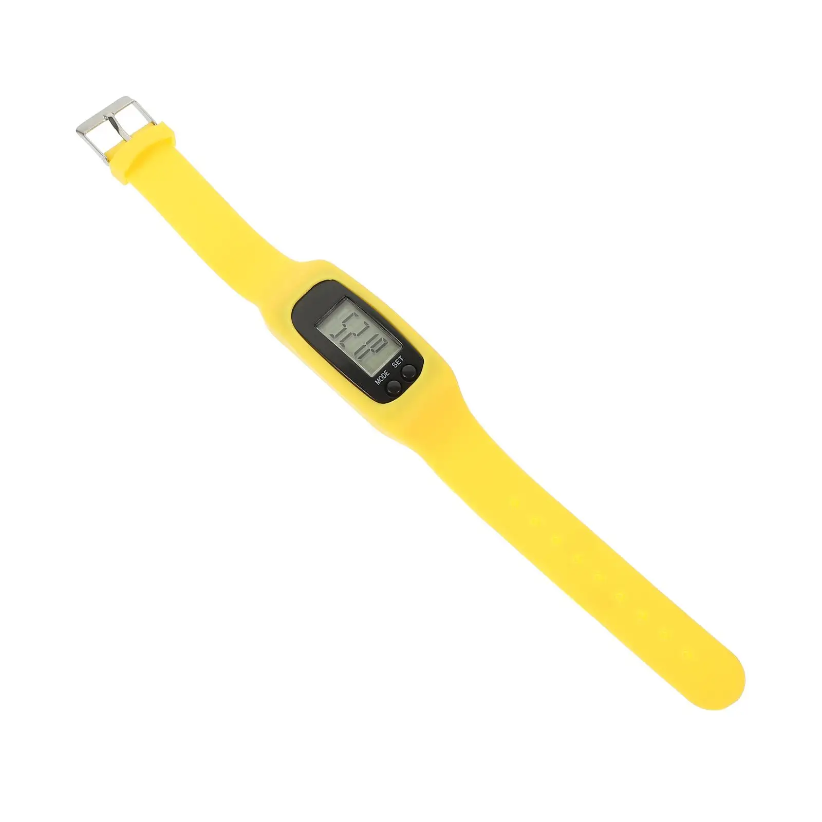 

Pedometer Watch Yellow Kids Portable Step Counter Wristband Fitness Tracker Bracelet Small Light Clear Screen Walking Exercise