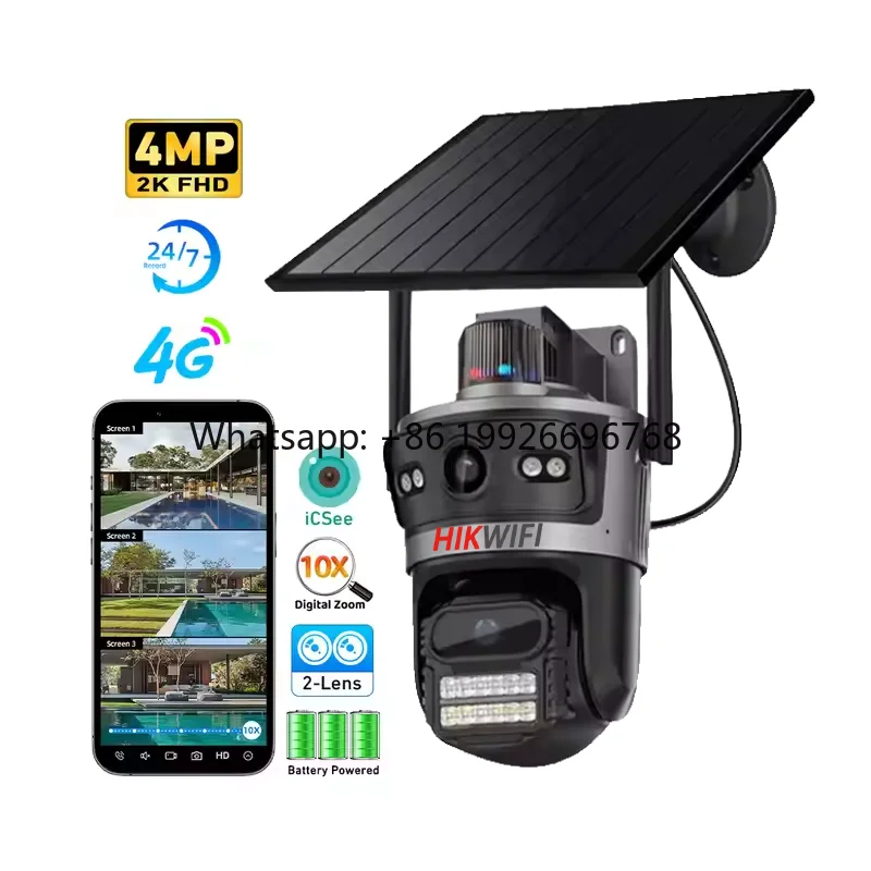 No-data Plan 10x Digital Zoom Waterproof AOV 24-hour Video Recording  4G Cellular SIM Card Solar Cell Camera