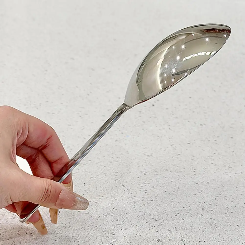 Stain-resistant Serving Utensil Curved Slotted Spoon Stainless Steel Slotted Spoon for Serving Heat-resistant Handle for Soup