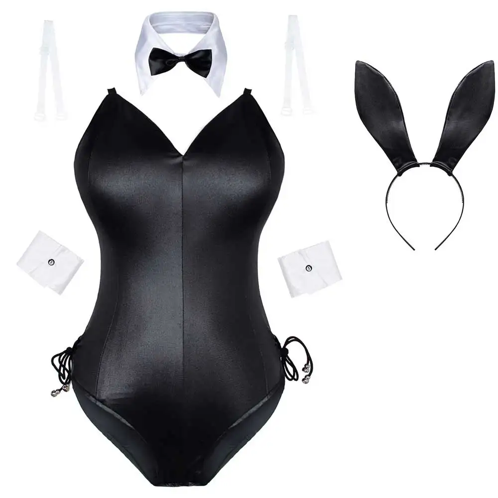 Womens Bunny Girl Senpai Cosplay Anime Role Costume One Piece Bodysuit Pantyhose Cosplay Animal Rabbit Costume