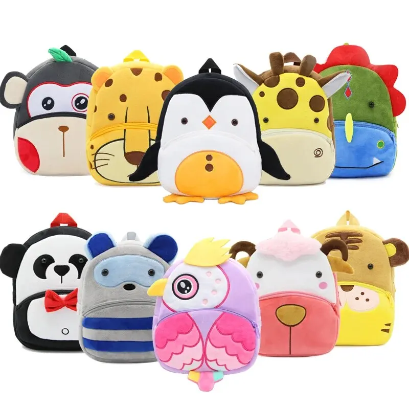 Cute Animals Cartoon Plush Children Backpacks Schoolbag Girls Boys Casual Baby Bags