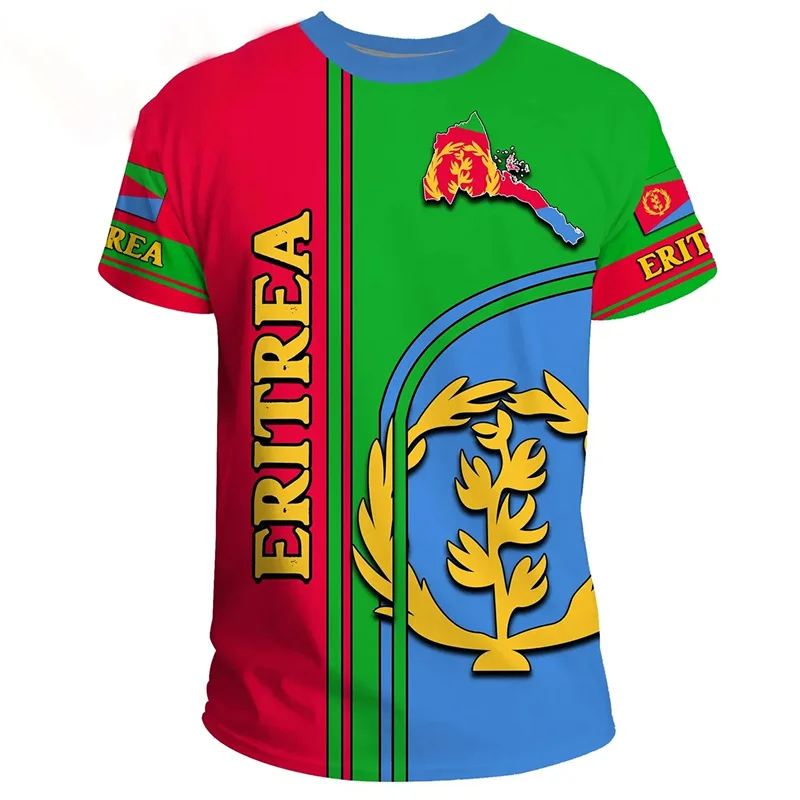 

Men's T-Shirts Africa Country Eritrea Flag Print Men Women Ethnic Tribe Harajuku Y2k Short Sleeves Streetwear Gym Top Tees