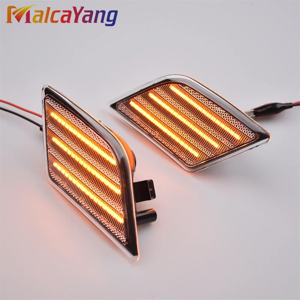 2008-2011 For Mercedes Benz W204 C250 C300 C350 C63 AMG Error Free Front LED Side Marker Lamp Amber Turn Signal Light 2Pcs