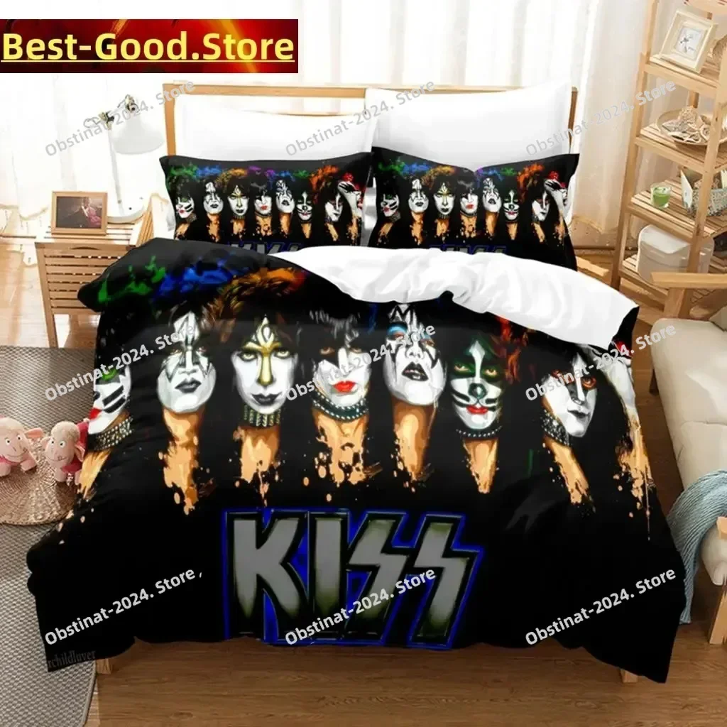 

Kiss Band Bedding Set Single Rock Band Printed Bed Set With Pillowcase Bed Duvet Cover Soft Single Double Queen Super King Size
