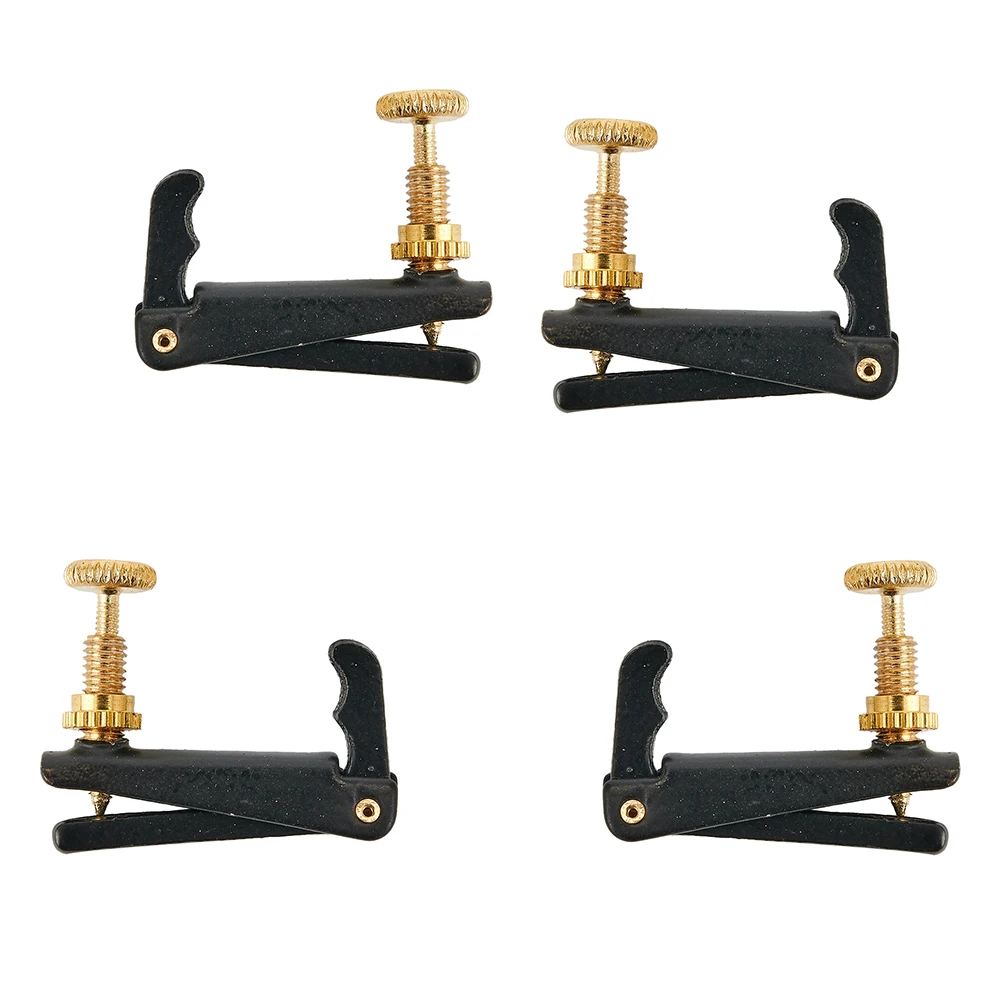 Fine Tuner Violin Fine Tuner Black Fine Tuning 4Pcs / Set For 4/4 3/4 Violins Metal Violin Violin Fine Tuner 4 Pcs