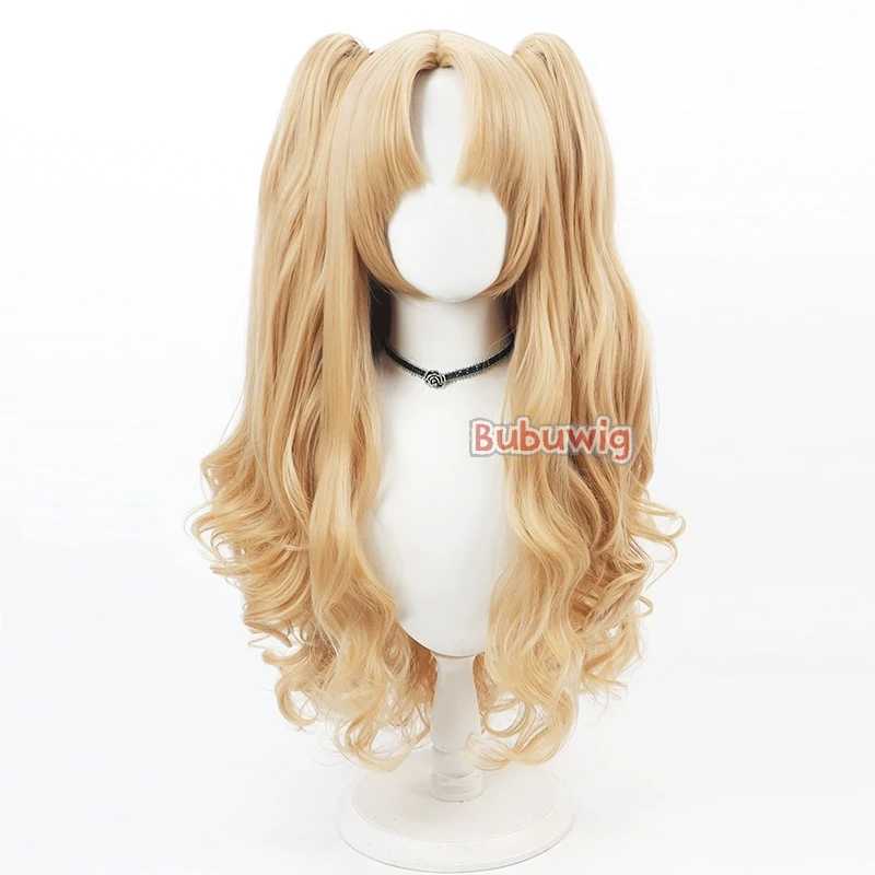 Bubuwig Synthetic Hair Ereshkigal Cosplay Wigs Fate FGO Ereshkigal 80cm Long Wavy Blonde Brown Ponytail Cos Wig Heat Resistant