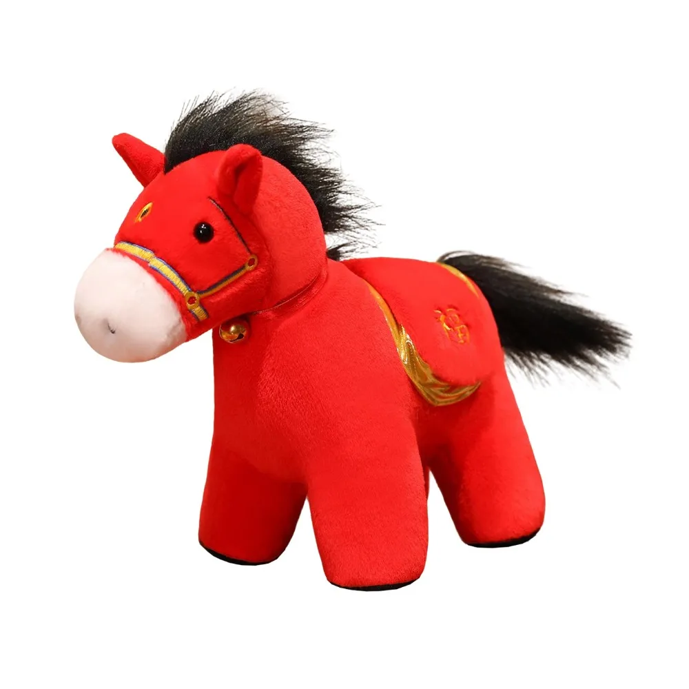 

Cute Kawaii Plush Horse Doll Fluffy 17/22/30cm Zodiac Pony Figurine Cotton Filled Chinese Style Cartoon Steed Doll Festive Decor