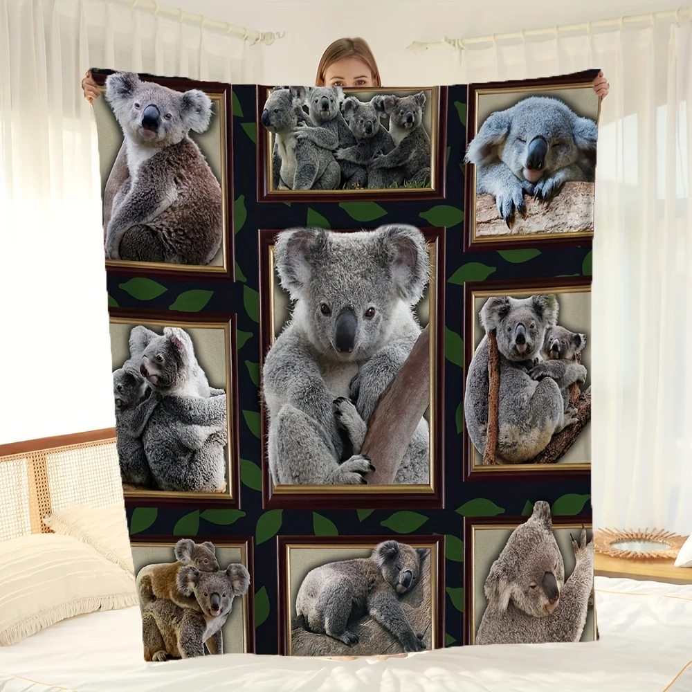 Sloth-Themed Flannel Throw Blanket, Soft Warm Versatile for Couch Bed Office Travel, Machine Washable Cozy Gift