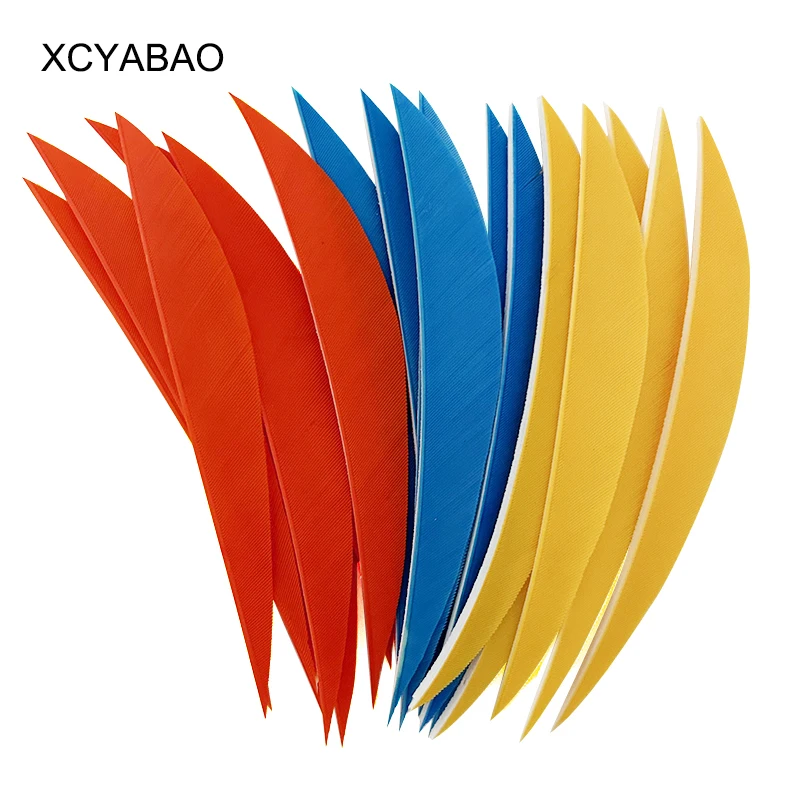 50Pcs 5Inch Shuttle Shape Real Feather for Arrow Fletching Right Wing Archery Carbon Wooden Traditional Arrow Vanes Accessories