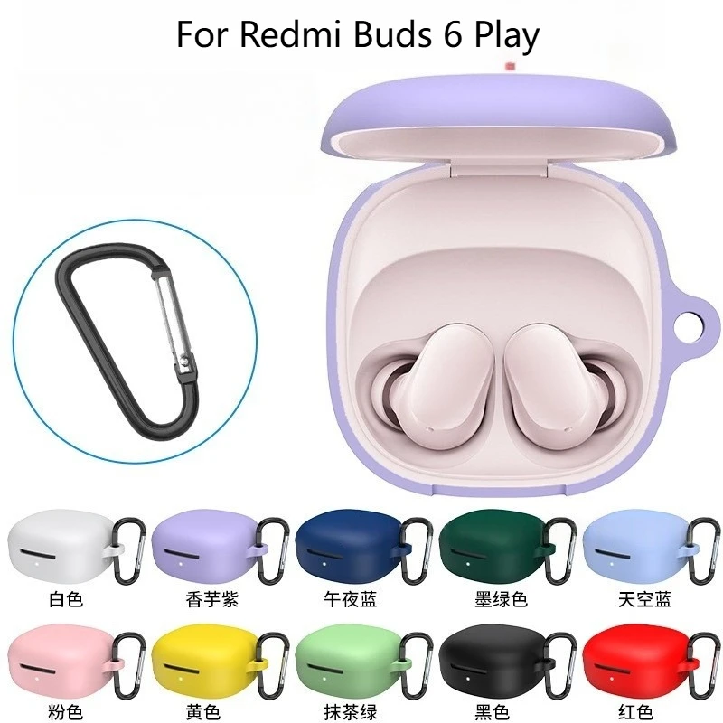 

Silicone Protective Case For Redmi Buds 6 Play Shock - Resistant And Soft Gel Redmi Headphone Case With Carabiner Included