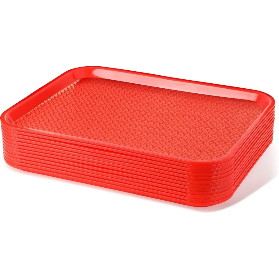

Fast Food Tray, Set of 12 (Red, 14 x 18-Inch)