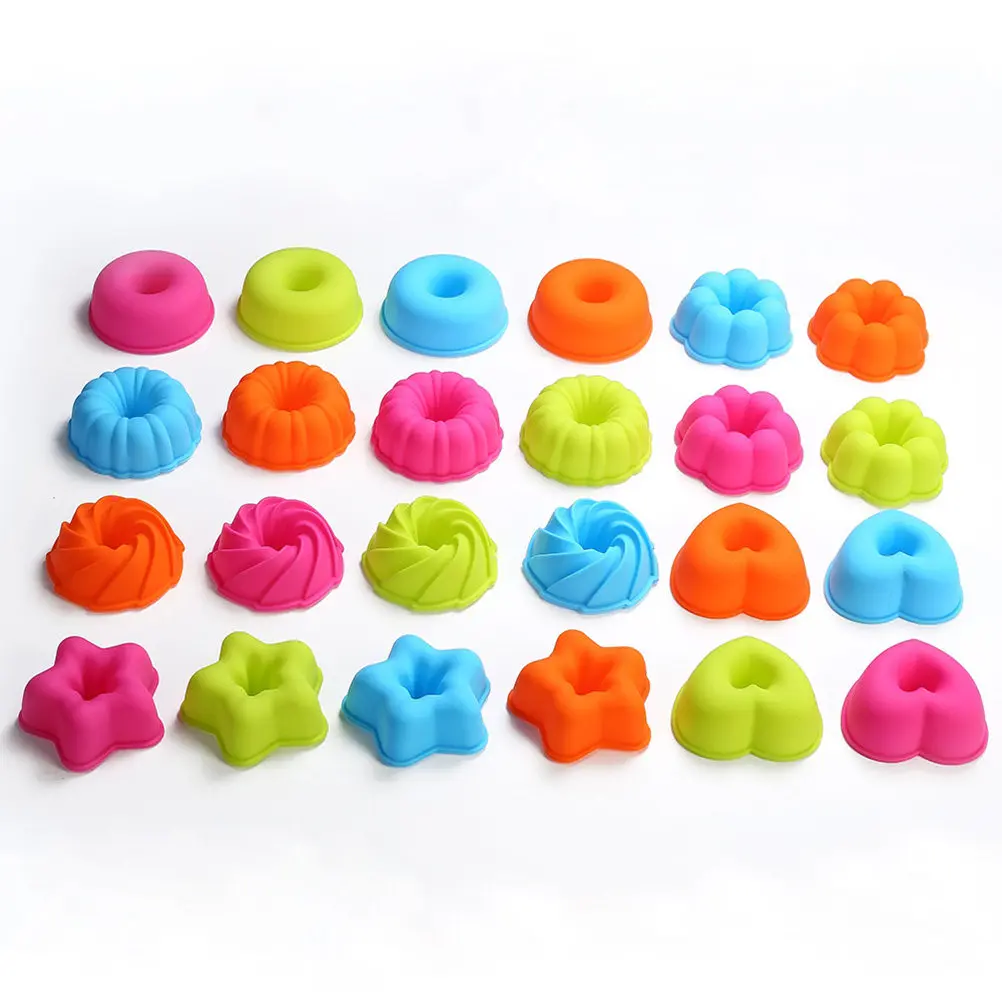 Juego de 24 Moldes de Silicona para Cupcakes, Premium, Inodoros, Ecológicos, para Hornear Muffins, Cupcakes, Pudín, Gelatina y Jabón