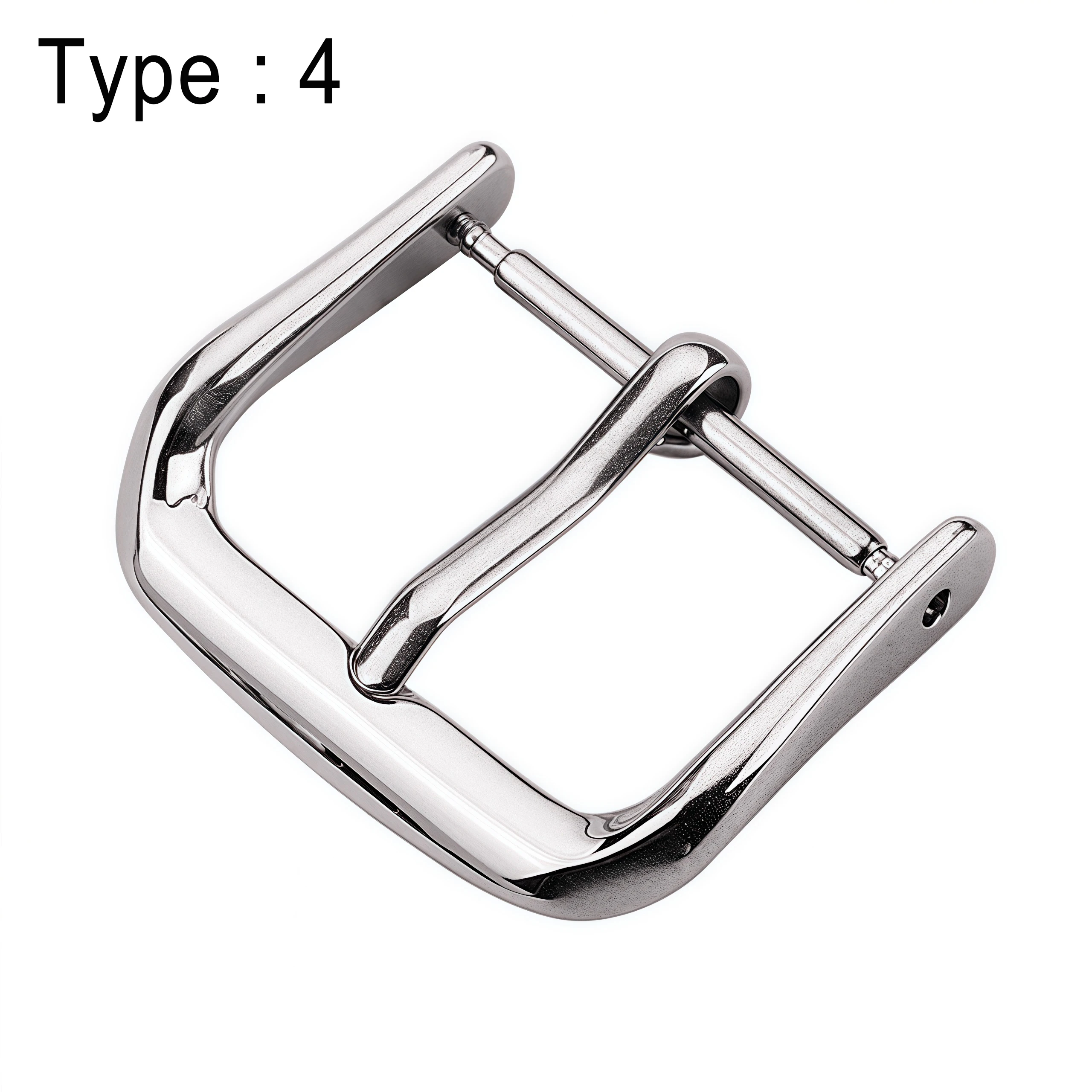 مشبك ساعة من الفولاذ المقاوم للصدأ بأنماط متعددة 16 - 24 مم مشبك بديل فضي لأشرطة ساعة الرجال #3