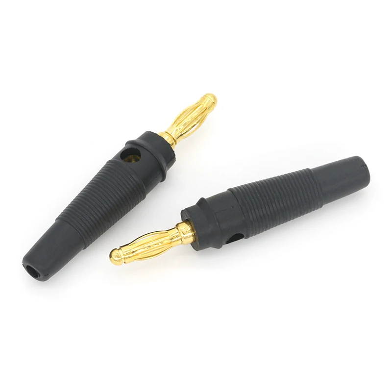 4pcs New 4mm Plugs pure copper Gold Plated Musical Speaker Cable Wire Pin Banana Plug Connectors