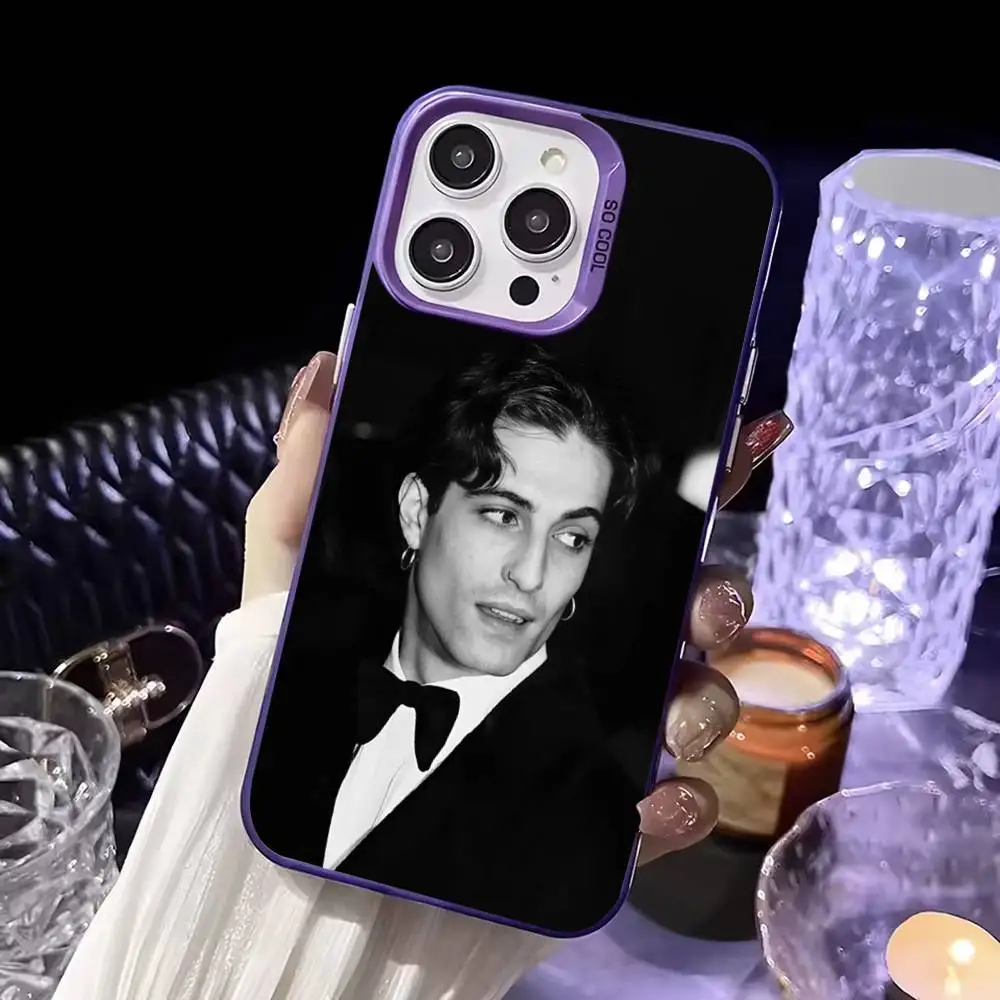 حافظة هاتف M-Maneskin Damiano David لهاتف iPhone17,16,15,14,13,12,11,Mini,Pro,SE,MAX,plus,Purple Matte غطاء سيليكون #4