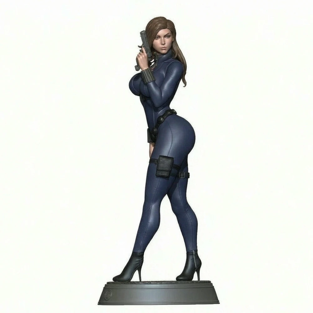 NSFW Tactical Agent Lady Figurine 1/24 Grey Resin Figure Model Kit Unassembled Unpainted GK 3D Print DIY Miniature Statue Toy