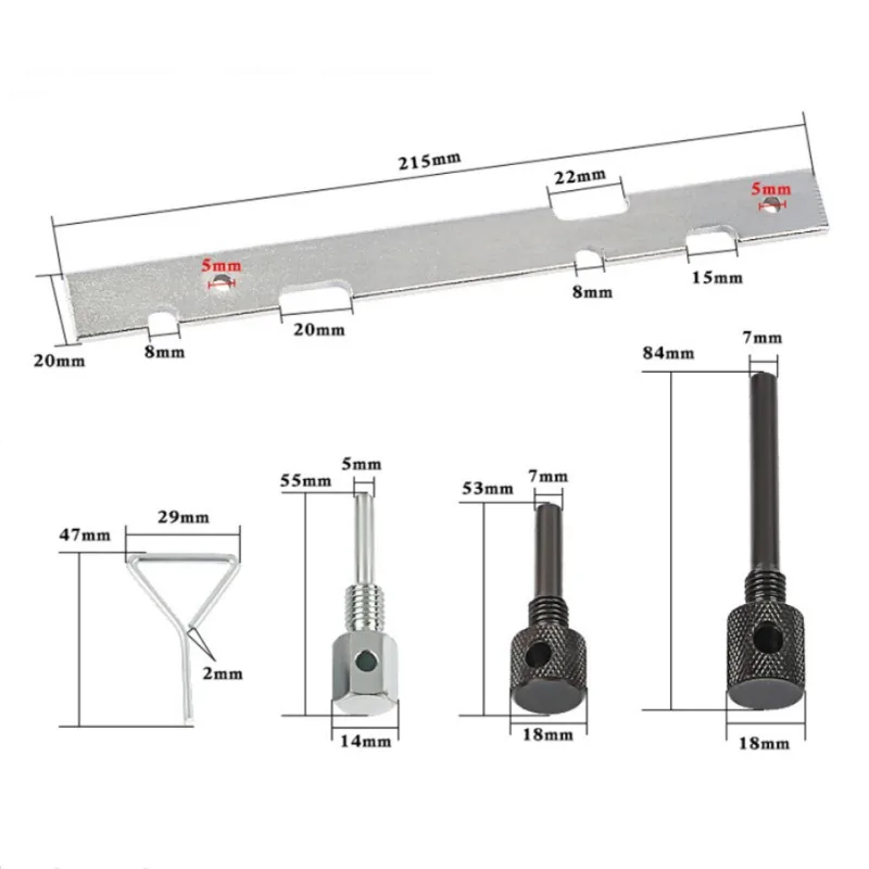5-Piece Set Car Engine Timing Crank Locking Repair Tool Kit for Mazda 121 Volvo C30 Ford 1.8 2.0 2.3 C-MAX Cougar Fiesta Focus