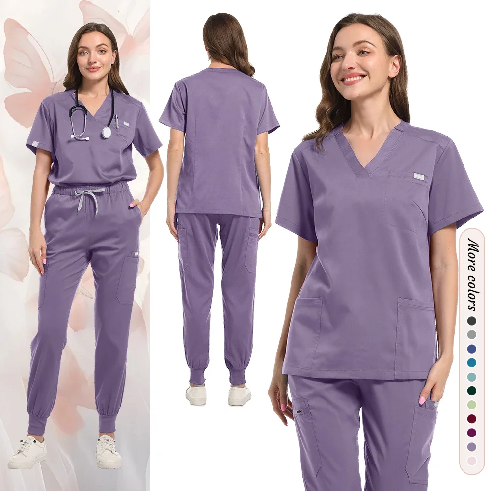 Uniformes quirúrgicos hospitalarios para mujer, Tops de belleza, pantalones, uniformes médicos de enfermera, conjunto de exfoliantes, accesorios de enfermería clínica, ropa para médicos
