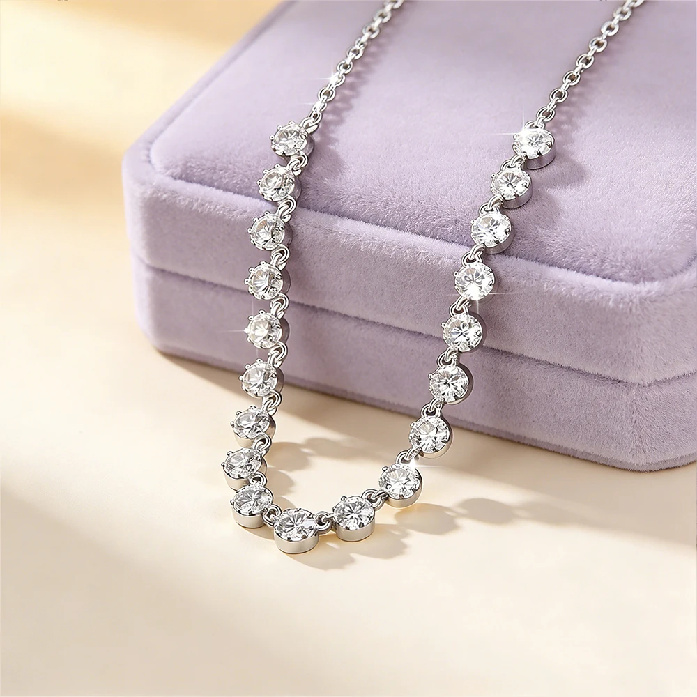 IOGOU Qualitäts-14k Goldfilled Bubble-Halsketten 3mm Moissanit-Anhänger-Halskette für Damen Schmuck GRA-Zertifikat Hochzeitsgeschenke – Detail 5