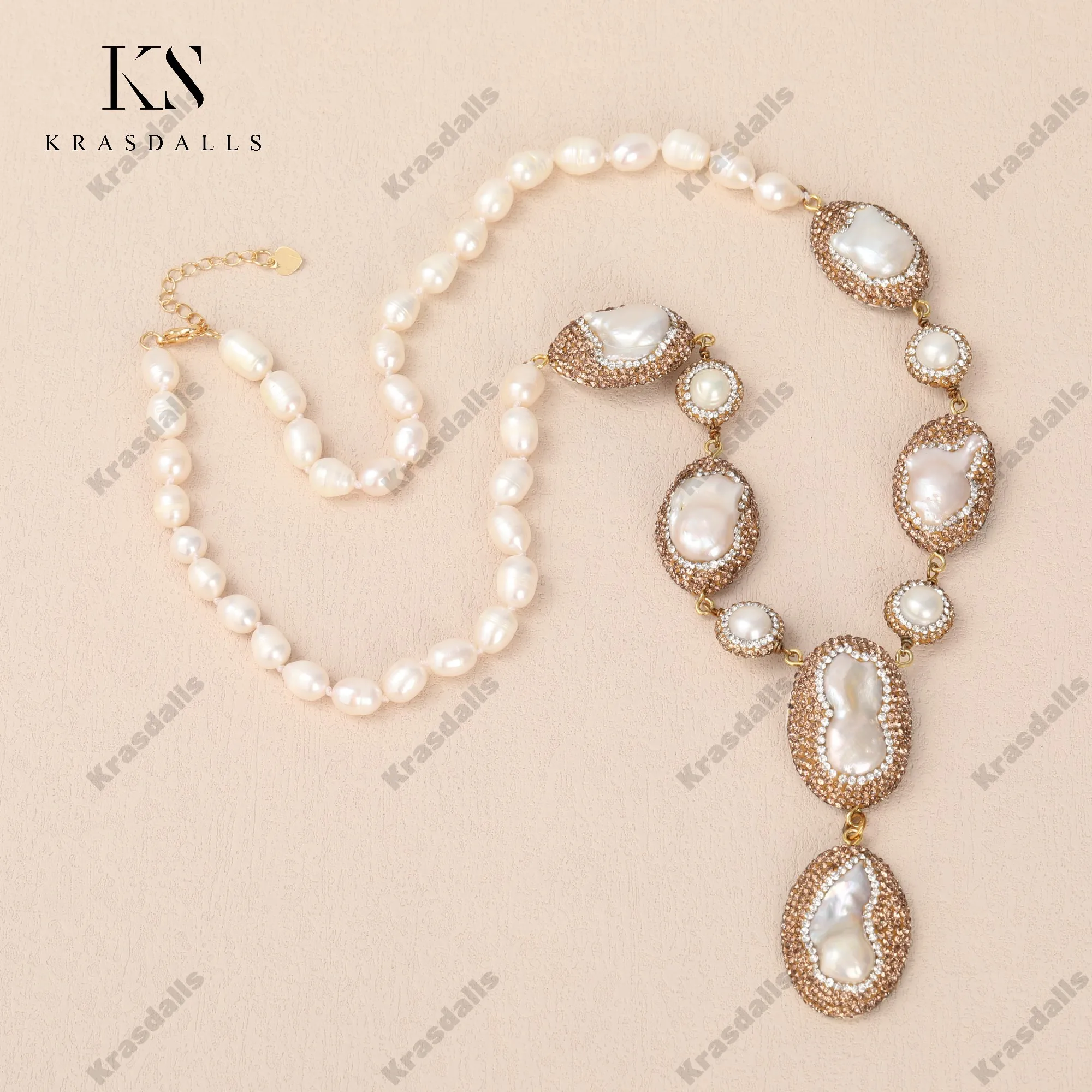 

Vintage Jewelry Pearl Necklace Baroque Pearls Designer Gifts to Mom Birthday