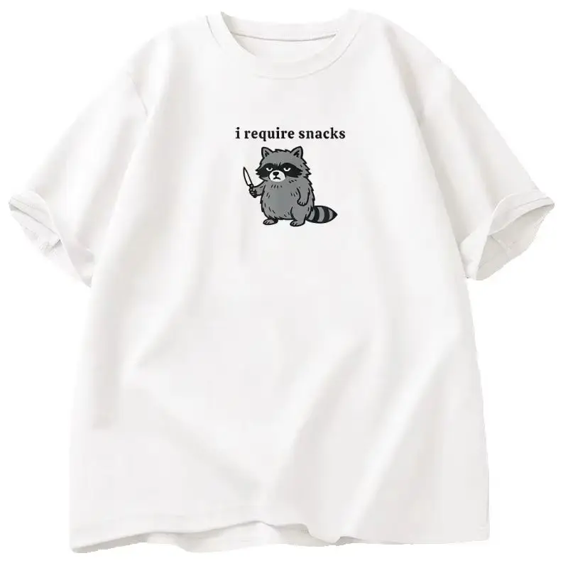 Danqiyoyo Tee Shirt Homme Graphic T-Shirts man Tshirt for mens Ropa Hombre I Require Snacks Camisetas 27325