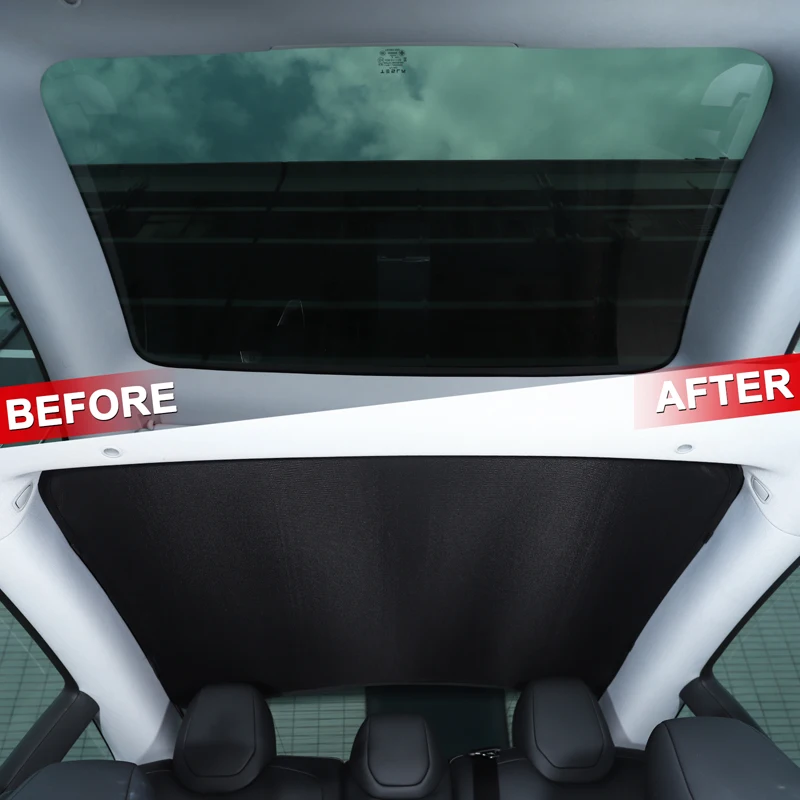 

Car Memory Steel Ring Sun Shade Skylight Window Car Sunshade Cover For Tesla Model 3 2023-2025 Car Interior Accessories