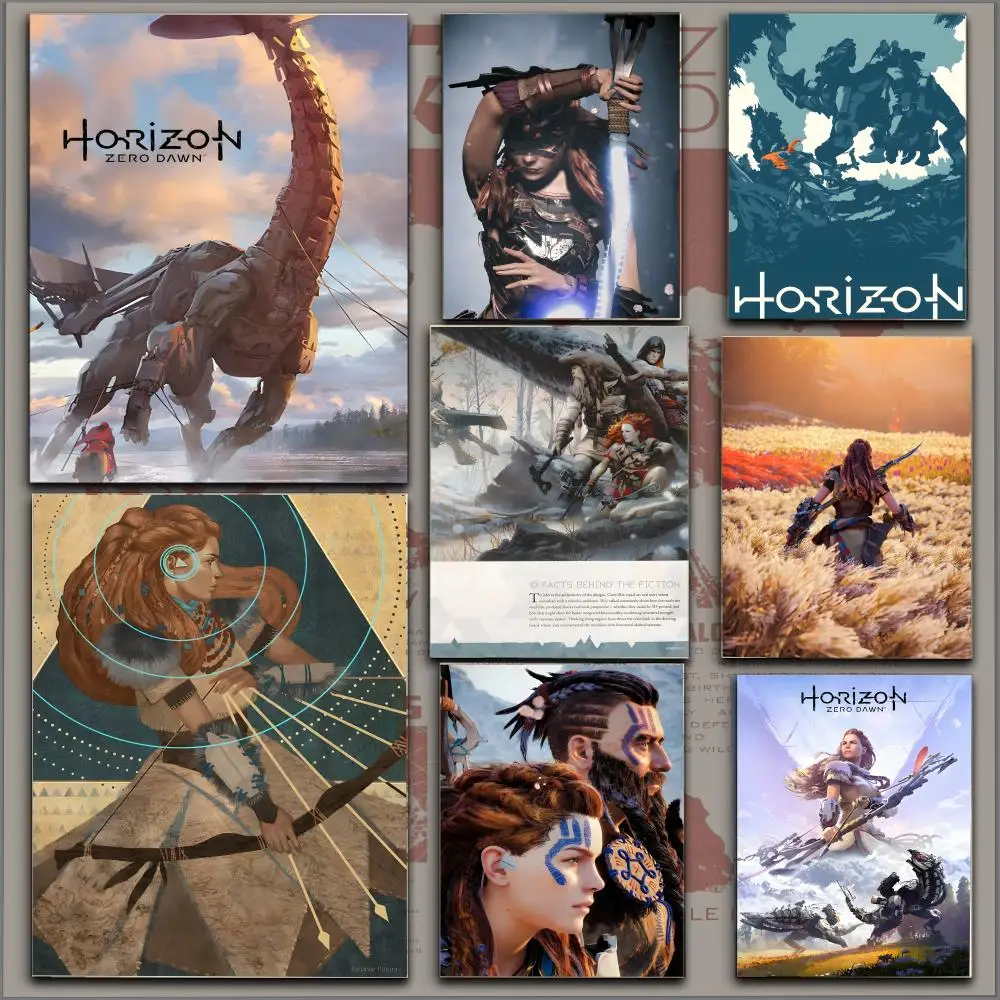 H-Horizon Z-Zero Dawn Game Poster HD أنيمي الساخن موضوع المغني/OST/فيلم مقاوم للماء عصا ذاتية ديكور المنزل