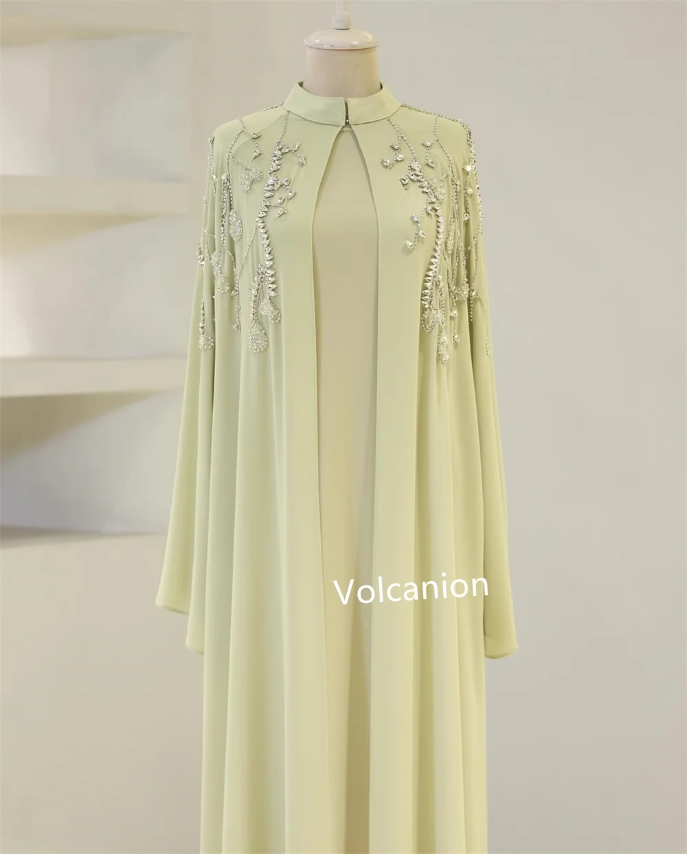 Customized Chiffon Sequined A-line Poretrait Midi Dresses Bespoke Occasion Casual Simple Chinese Style