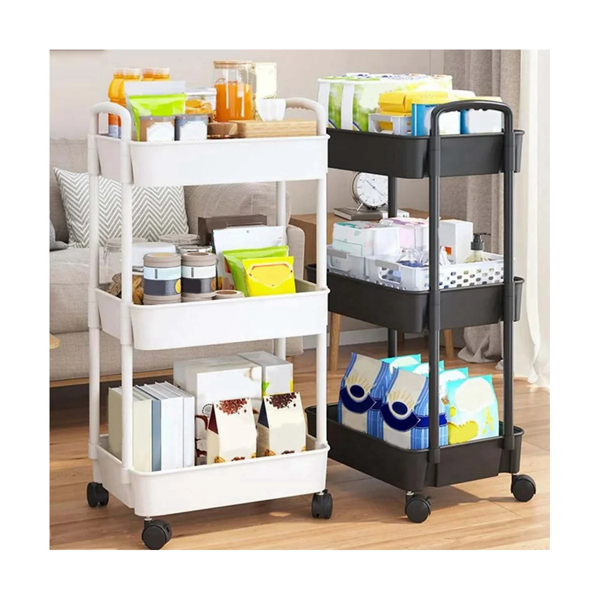 Storage Rack Trolley Floor Kitchen Floor Bathroom Multi-Storey Snacks Bedroom Bathroom Mobile Storage Storage Rack