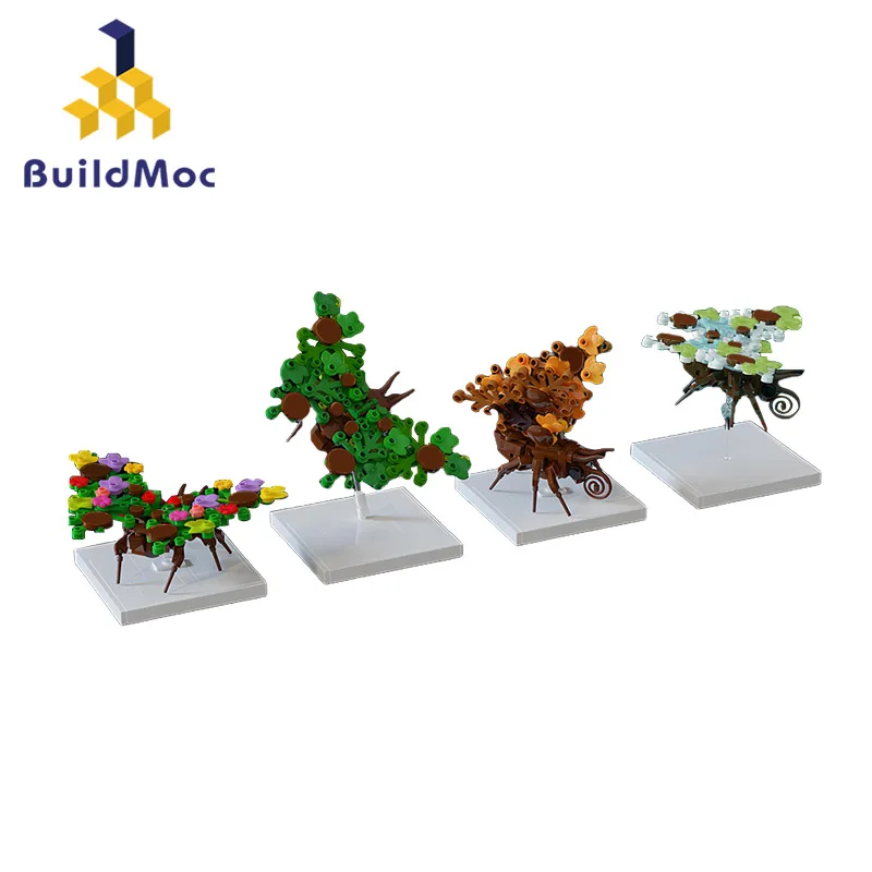 BuildMoc Fall Creatures Butterflies Building Blocks Set Wedding Party Room Insect Butterfly Animal Decoration Toys For Children