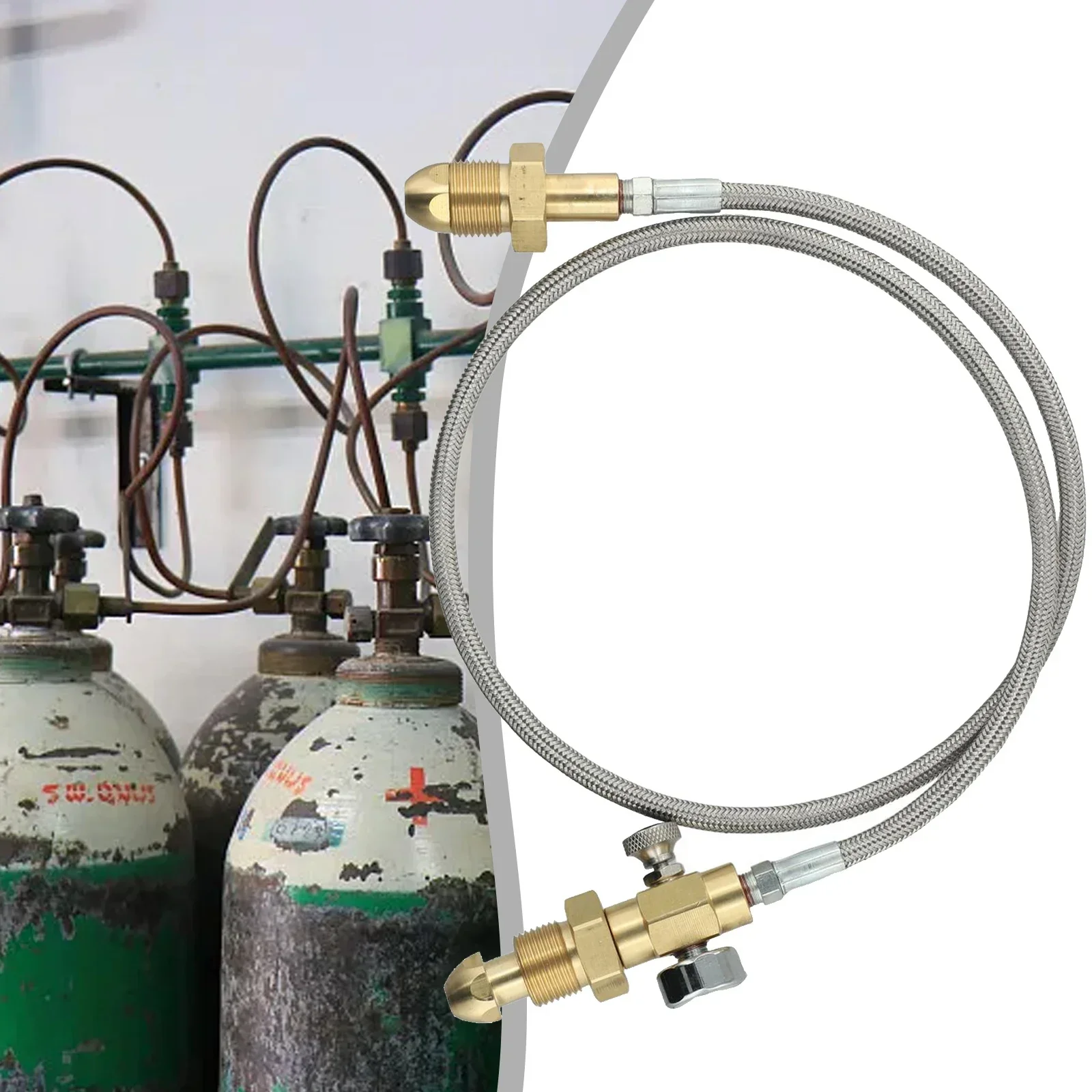 

Connect To The Argon Tank Connecting Hose G 5/8in G 5/8" Accessories For Heavy Duty Argon Tanks Stainless Steel