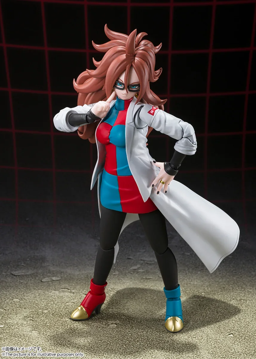 Bandai Originele Dragon Ball Z S.H.Figuarts Android 21 Lab Jas Ver. Anime Actiefiguur Actieve Gewrichten Model Ornamenten Cadeau